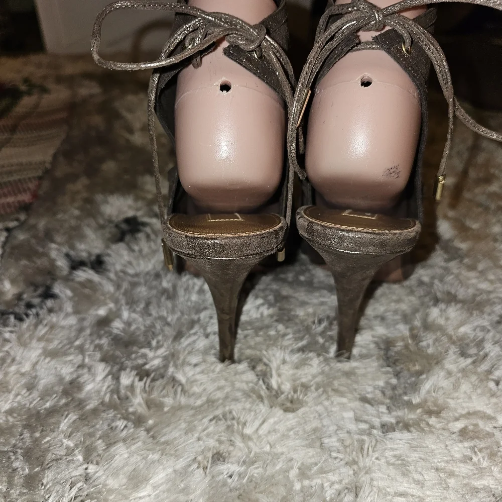 AQUAZZURA FIRENZE Gorgeous Gold/Brown Stiletto Heels 11/41 NWOB!! NEW